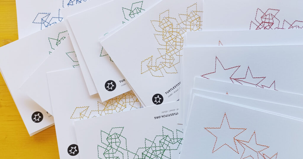 embroidered postcards